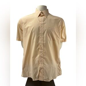 NWOT- Christian Dior- Short sleeve Button Down shirt- peach-‎ Medium